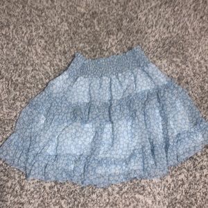 Tiered Blue Floral Mini Skirt